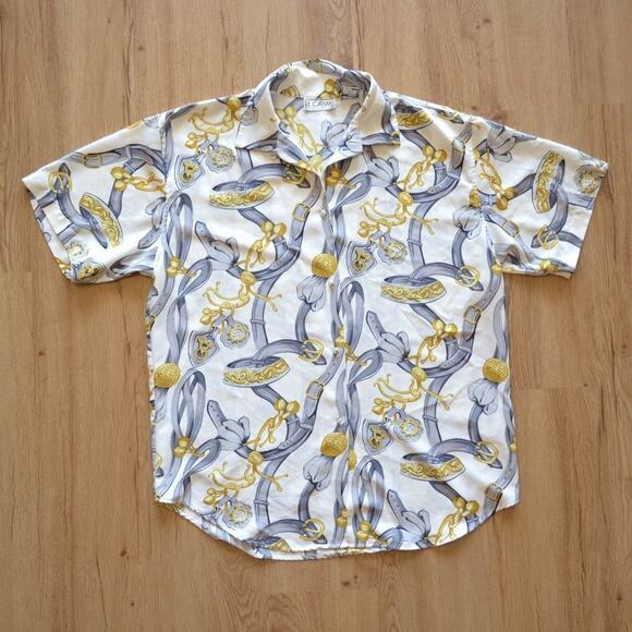 Vintage Le Caviar Silky Button Down Shirt - Picture 1 of 4